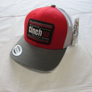 Cinch Flexfit Adjustable Snapback Meshback Trucker Cap Hat Red/Gray